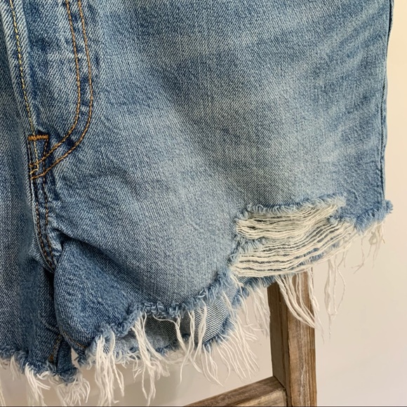 Levi’s 501 Button Fly  Distressed Denim Cutoff Jean Short Patchwork Size… - Picture 6 of 13